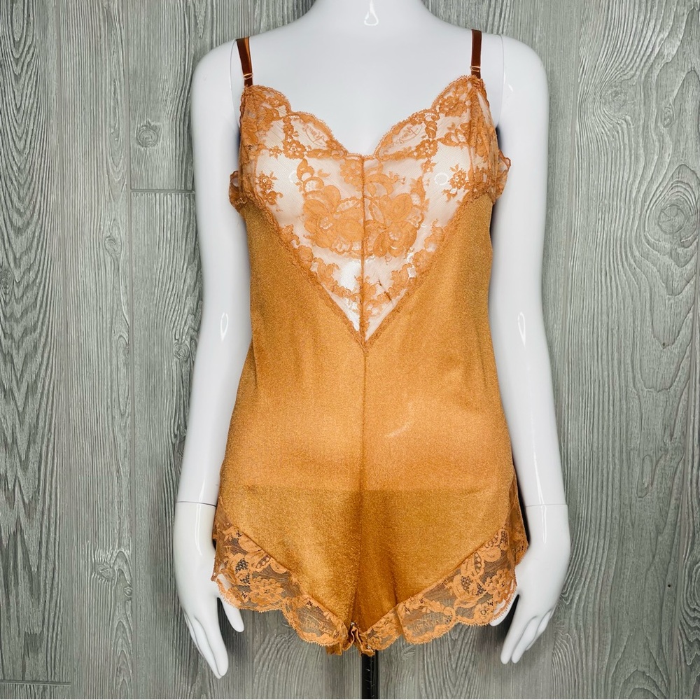 Emilio Pucci Orange Lace Trim Chemise
